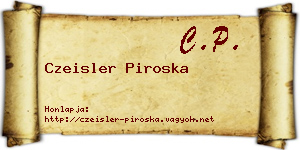 Czeisler Piroska névjegykártya